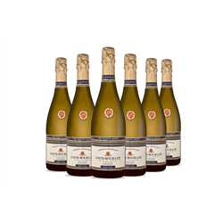 Carton de 6 Crémant de Bourgogne Blanc de Blancs Extra-Brut Perle d'Ivoire Sans Sulfites Ajoutés - Louis Bouillot