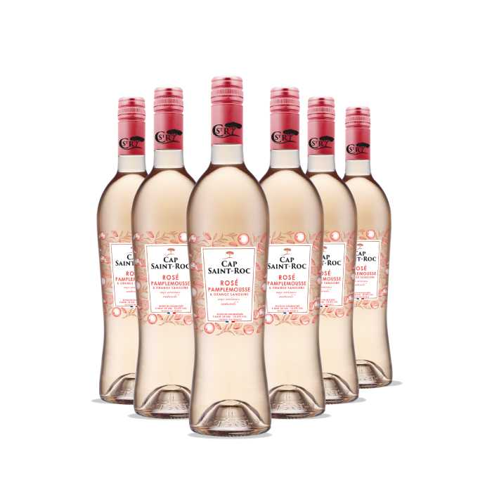 Carton de 6 Vin rosé aromatisé Pamplemousse Orange Sanguine - Cap Saint Roc